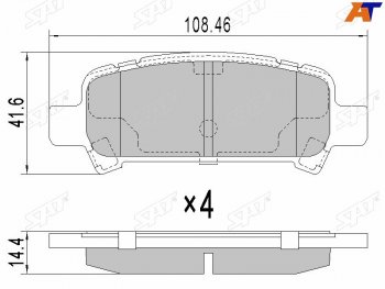 669 р. Колодки тормозные зад RH-LH SAT Subaru Impreza GK седан дорестайлинг (2016-2020)  с доставкой в г. Калуга. Увеличить фотографию 1