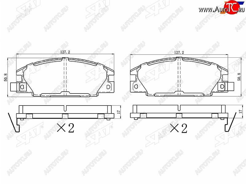 1 329 р. Колодки тормозные перед FR-FL SAT  Isuzu Trooper (1981-1991), Opel Frontera (1998-2004)  с доставкой в г. Калуга