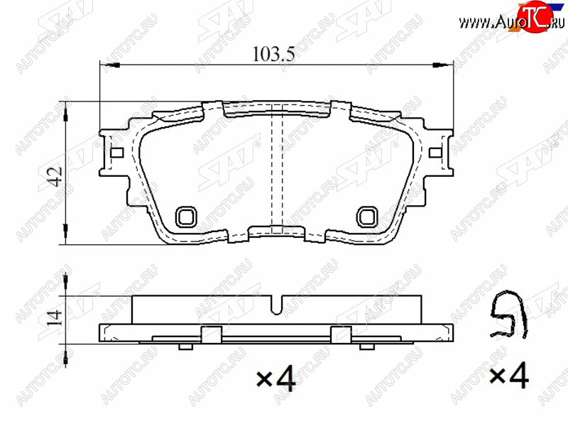 1 039 р. Колодки тормозные барабанные задние LH-RH SAT  Mitsubishi Eclipse Cross  GK - Outlander  GF  с доставкой в г. Калуга