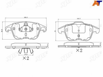 1 349 р. Колодки тормозные передние FL-FR SAT  CITROEN C4 picasso  UD (2006-2014), Opel Corsa  F (2019-2024), Peugeot 3008 (2013-2017)  с доставкой в г. Калуга. Увеличить фотографию 1