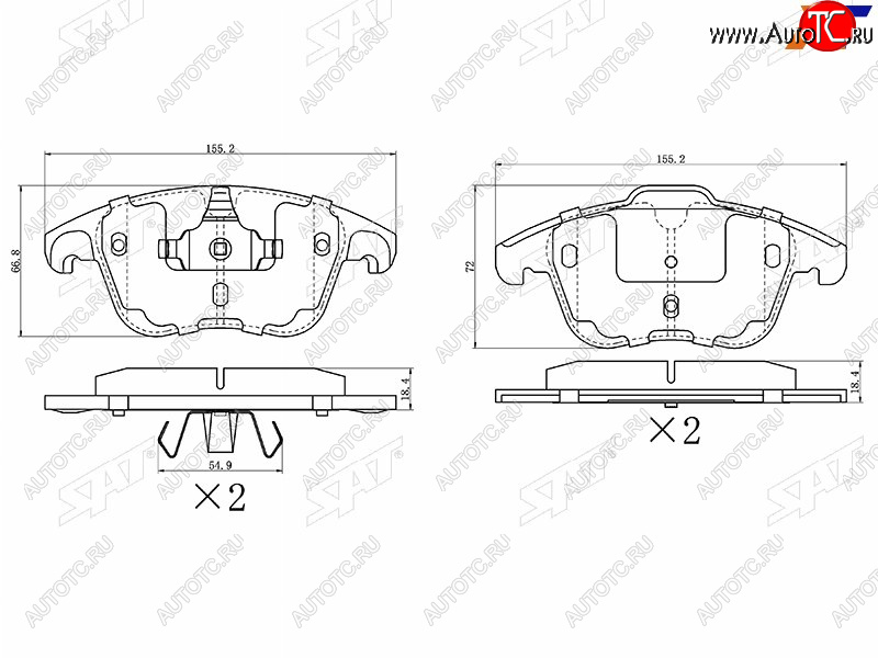 1 349 р. Колодки тормозные передние FL-FR SAT  CITROEN C4 picasso  UD (2006-2014), Opel Corsa  F (2019-2024), Peugeot 3008 (2013-2017)  с доставкой в г. Калуга