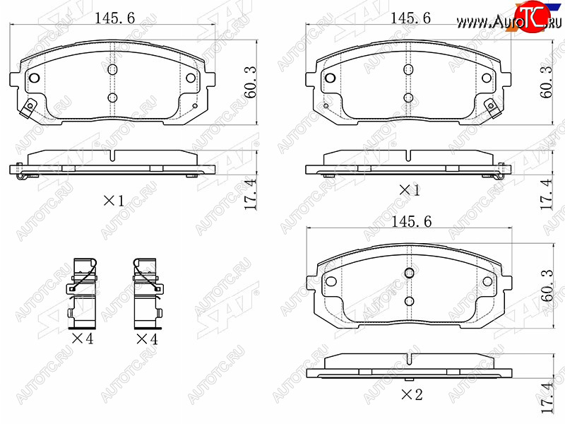 1 639 р. Колодки тормозные передние FR-FL SAT  Hyundai Sonata DN8 (2019-2022)  с доставкой в г. Калуга