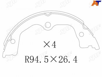 1 999 р. Колодки барабанные задние RH-LH SAT  Honda Accord  CU (2008-2013) седан дорестайлинг, седан рестайлинг  с доставкой в г. Калуга. Увеличить фотографию 1