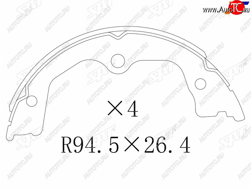 1 999 р. Колодки барабанные задние RH-LH SAT  Honda Accord  CU (2008-2013) седан дорестайлинг, седан рестайлинг  с доставкой в г. Калуга