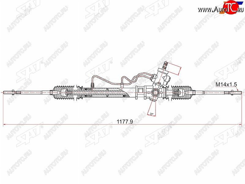 10 449 р. Рейка рулевая LHD SAT Toyota Corolla E100 универсал (1991-2002)  с доставкой в г. Калуга