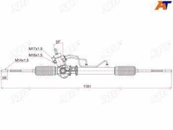 13 649 р. Рейка рулевая LHD SAT Toyota Corolla E100 универсал (1991-2002)  с доставкой в г. Калуга. Увеличить фотографию 1