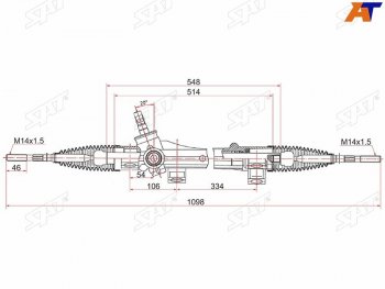 Рейка рулевая электрическая D=14 LHD SAT Toyota (Тойота) Corolla (Королла)  E120 (2000-2004) E120 седан дорестайлинг, универсал дорестайлинг, хэтчбек 5 дв. дорестайлинг