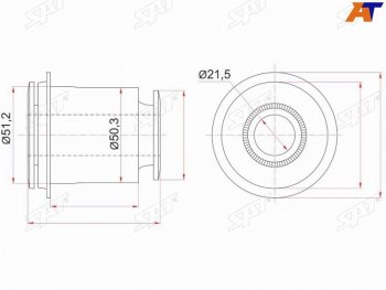 599 р. Сайлентблок переднего нижнего рычага FR SAT  Lexus GX460  J150 (2009-2022), Toyota 4Runner  N280 (2009-2024), Toyota Land Cruiser Prado  J150 (2009-2024)  с доставкой в г. Калуга. Увеличить фотографию 1