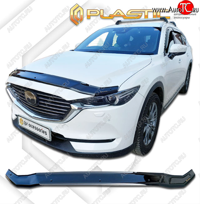 1 839 р. Дефлектор капота CA-Plastic  Mazda CX-8  KG2P KG5P (2017-2022) дорестайлинг (classic черный, без надписи)  с доставкой в г. Калуга