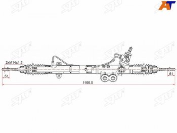 16 249 р. Рейка рулевая LHD SAT  Nissan Navara  2 D40 (2004-2016) дорестайлинг, рестайлинг  с доставкой в г. Калуга. Увеличить фотографию 1