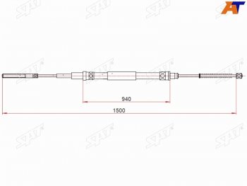 729 р. Трос ручного тормоза SAT  Volkswagen Golf  3 - Vento  A3  с доставкой в г. Калуга. Увеличить фотографию 1