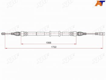 899 р. Трос ручного тормоза SAT  Audi 80  B4 (1991-1996) купе, седан  с доставкой в г. Калуга. Увеличить фотографию 1