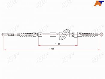 Трос ручного тормоза LH SAT Audi 80 B4 купе (1991-1995)