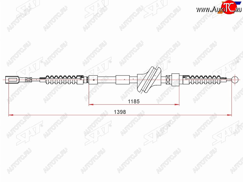 849 р. Трос ручного тормоза LH SAT  Audi 80  B4 - 90  B3  с доставкой в г. Калуга