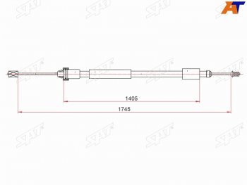 789 р. Трос ручника LH SAT   CITROEN Berlingo  B9 (2008-2016), Peugeot Partner ( M49/M59,  B9) (1997-2015)  с доставкой в г. Калуга. Увеличить фотографию 1