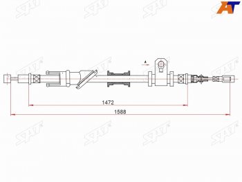 1 279 р. Трос ручного тормоза LH SAT Mitsubishi Lancer 9 1-ый рестайлинг седан (2003-2005)  с доставкой в г. Калуга. Увеличить фотографию 1