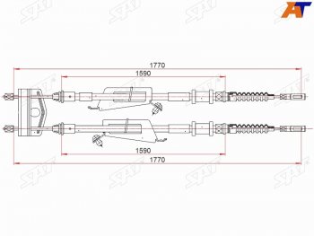 1 869 р. Трос ручного тормоза LH-RH SAT  Ford C-max  Mk1 - Focus  1  с доставкой в г. Калуга. Увеличить фотографию 1