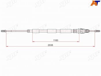 799 р. Трос ручного тормоза LH-RH SAT CITROEN C4  рестайлинг, седан (2007-2011)  с доставкой в г. Калуга. Увеличить фотографию 1