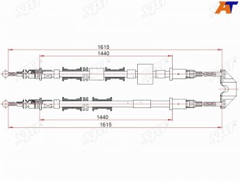 1 989 р. Трос ручного тормоза LH-RH SAT  Opel Meriva  A (2002-2010)  с доставкой в г. Калуга. Увеличить фотографию 1