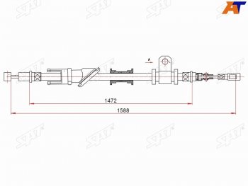 1 279 р. Трос ручного тормоза RH SAT Mitsubishi Carisma (1996-1999)  с доставкой в г. Калуга. Увеличить фотографию 1