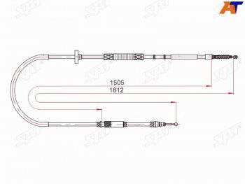 1 469 р. Трос ручника SAT  Audi A4 B5 8D2 седан 2-ой рестайлинг (1999-2001)  с доставкой в г. Калуга. Увеличить фотографию 1