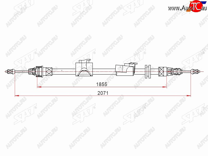 1 699 р. Трос ручного тормоза RH SAT Ford Mondeo Mk4,BD рестайлинг, седан (2010-2014)  с доставкой в г. Калуга