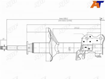 3 289 р. Стойка передняя LH SAT Nissan Sunny N17 (2011-2014)  с доставкой в г. Калуга. Увеличить фотографию 1