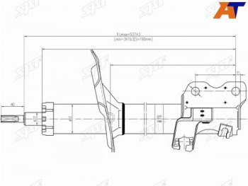 3 199 р. Стойка передняя LH SAT  Nissan Cefiro  A33 - Tino  с доставкой в г. Калуга. Увеличить фотографию 1