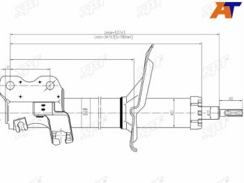 Стойка передняя RH SAT  Cefiro  A33, Maxima ( A32,  A33), Tino  (применимо INFINITI I30,I35 98-03)