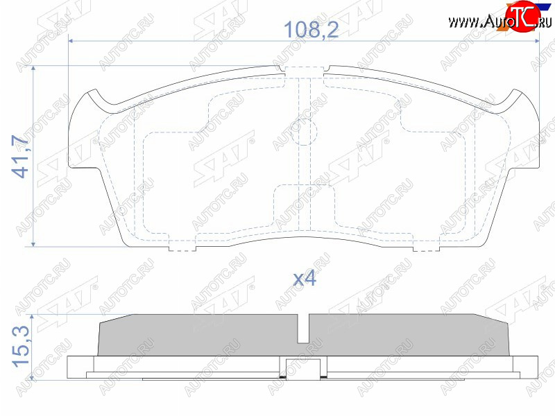 1 199 р. Колодки тормозные передние FR-FL SAT Suzuki Aerio RA21S, RC51S cедан рестайлинг (2003-2007)  с доставкой в г. Калуга