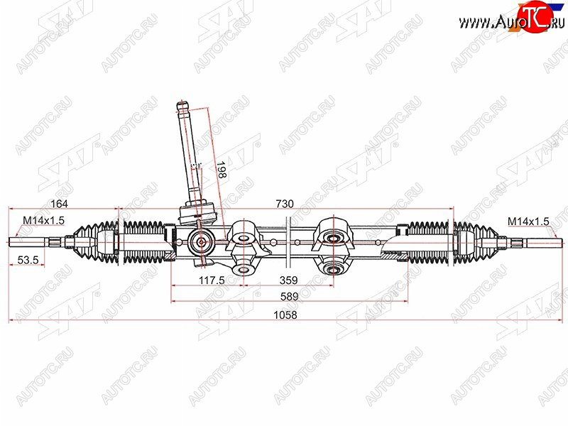 9 499 р. Рейка рулевая SAT KIA Ceed 3 CD универсал (2018-2024)  с доставкой в г. Калуга