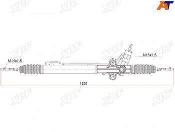 20 999 р. Рейка рулевая SAT Hyundai Starex/Grand Starex/H1 TQ дорестайлинг (2007-2013)  с доставкой в г. Калуга. Увеличить фотографию 1