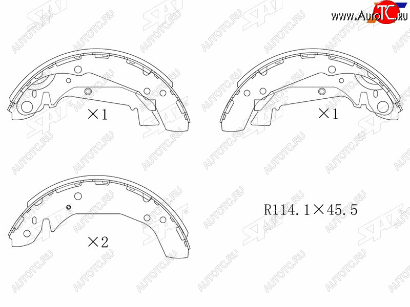 2 099 р. Колодки тормозные задние RH-LH SAT Hyundai Sonata EF рестайлинг ТагАЗ (2001-2013)  с доставкой в г. Калуга