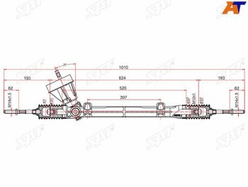 6 299 р. Рейка рулевая без ГУ LHD SAT Renault Logan 2 рестайлинг (2018-2024)  с доставкой в г. Калуга. Увеличить фотографию 2