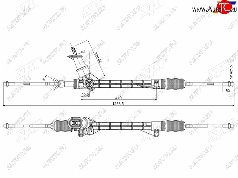 8 849 р. Рейка рулевая LHD SAT Volkswagen Polo 5 седан дорестайлинг (2009-2015)  с доставкой в г. Калуга