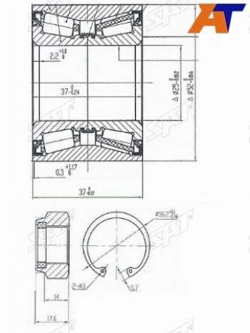 1 169 р. Подшипник задней ступицы SAT  CITROEN C2, C3 (FC/FN,  дорестайлинг,  SX,SY), C3 Aircross, C3 Picasso (дорестайлинг,  рестайлинг), C3 Pluriel, Nissan Cube (2), March (3 K12), Note (1,  2), Renault Logan (1,  2), Logan Stepway  с доставкой в г. Калуга. Увеличить фотографию 1