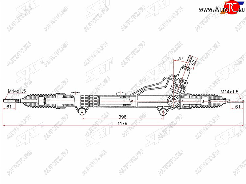 21 999 р. Рейка рулевая без датчика SAT  Mercedes-Benz ML class  W164 (2005-2011) дорестайлинг, рестайлинг  с доставкой в г. Калуга