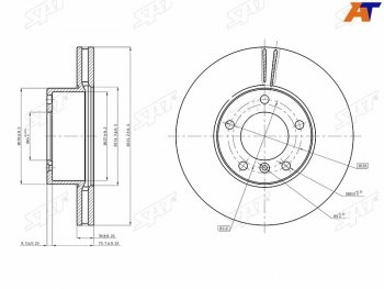 Передний тормозной диск(Ø315.2) SAT Mercedes-Benz G class W463 5 дв. 2-ой рестайлинг (1998-2002)