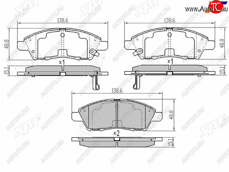 1 329 р. Колодки тормозные перед FR-FL SAT Nissan Cube 3 (2008-2024)  с доставкой в г. Калуга