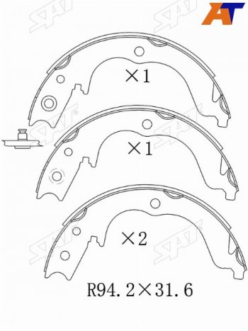 1 399 р. Колодки барабанные задние RH-LH SAT  CITROEN C-crosser (2007-2012), Mitsubishi Outlander ( XL,  CW0W) (2005-2013), Peugeot 4007 (2007-2012)  с доставкой в г. Калуга. Увеличить фотографию 1