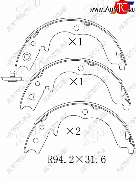 1 399 р. Колодки барабанные задние RH-LH SAT  CITROEN C-crosser (2007-2012), Mitsubishi Outlander ( XL,  CW0W) (2005-2013), Peugeot 4007 (2007-2012)  с доставкой в г. Калуга