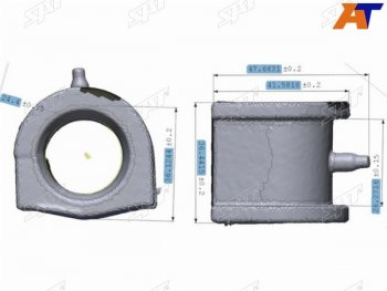 Втулка переднего стабилизатора SAT D=24.5 LH=RH Mitsubishi Lancer 9 1-ый рестайлинг седан (2003-2005)