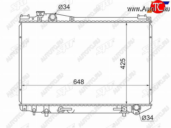 7 099 р. Радиатор SAT  Toyota Crown ( S130,  S140,  S150) (1991-2001) седан 2-ой рестайлинг, седан дорестайлинг, универсал 2-ой рестайлинг, седан рестайлинг, седан дорестайлинг, седан рестайлинг  с доставкой в г. Калуга