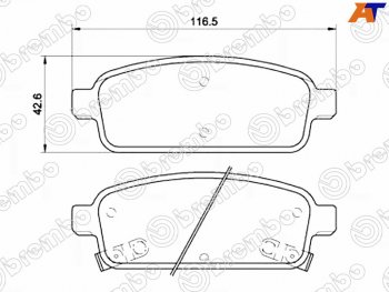 3 399 р. Колодки тормозные задние RH-LH SAT  Chevrolet Cruze ( J300,  J305,  J308,  D2LC,  D2LC-K) (2009-2018) седан дорестайлинг, хэтчбек дорестайлинг, седан рестайлинг, универсал рестайлинг, хэтчбек рестайлинг, седан дорестайлинг, хэтчбек дорестайлинг  с доставкой в г. Калуга. Увеличить фотографию 1