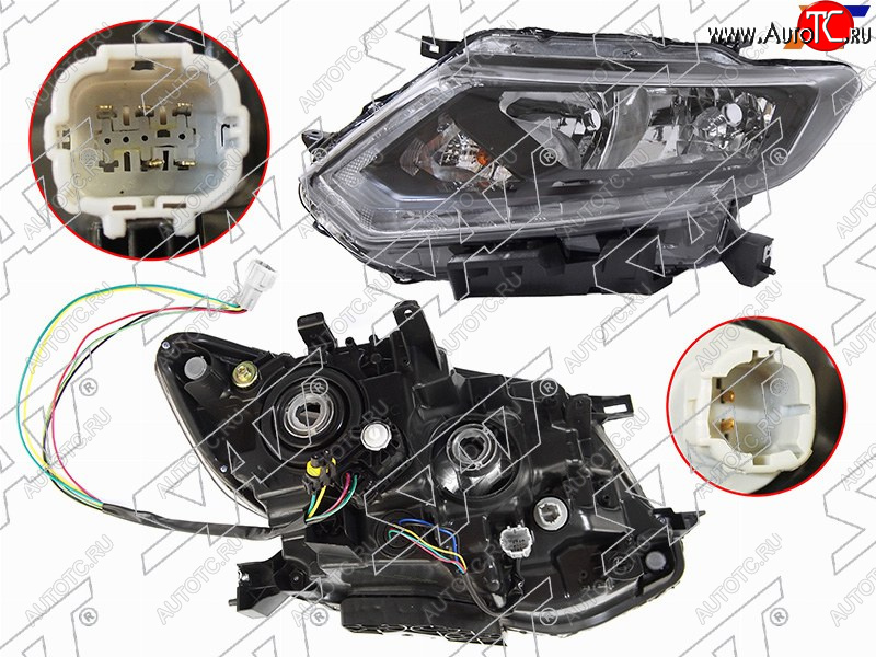 12 749 р. Фара левая (галоген, ДХО, с электрокорректором) SAT  Nissan X-trail  3 T32 (2013-2018) дорестайлинг  с доставкой в г. Калуга