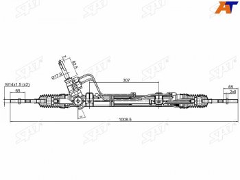 14 899 р. Рейка рулевая с ГУР LHD SAT Nissan Almera седан G15 (2012-2019)  с доставкой в г. Калуга. Увеличить фотографию 1