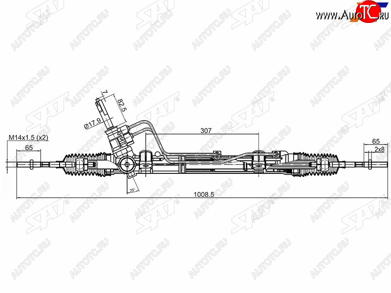 14 899 р. Рейка рулевая с ГУР LHD SAT Nissan Almera седан G15 (2012-2019)  с доставкой в г. Калуга