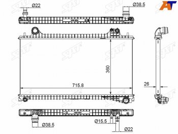 21 799 р. Радиатор охлаждающей жидкости SAT  Jaguar E-Pace (2017-2024)  с доставкой в г. Калуга. Увеличить фотографию 1