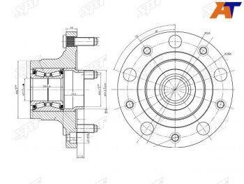 7 449 р. Ступичный узел задн. SAT  Ford Transit (2006-2014) цельнометаллический фургон  с доставкой в г. Калуга. Увеличить фотографию 1