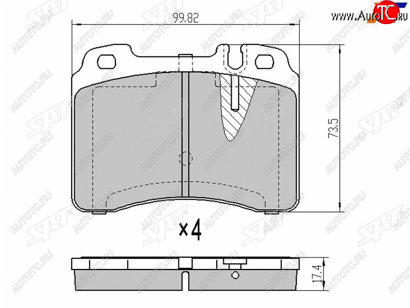 1 349 р. Колодки тормозные перед FR-FL SAT Mercedes-Benz E-Class W210 дорестайлинг седан (1996-1999)  с доставкой в г. Калуга